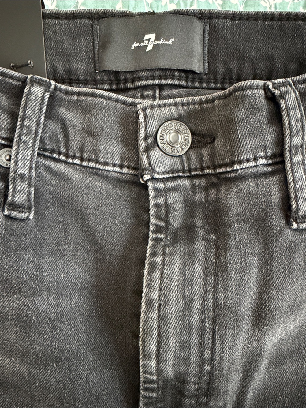 7 For All Mankind Women's Straight Leg Jeans in Washed Black